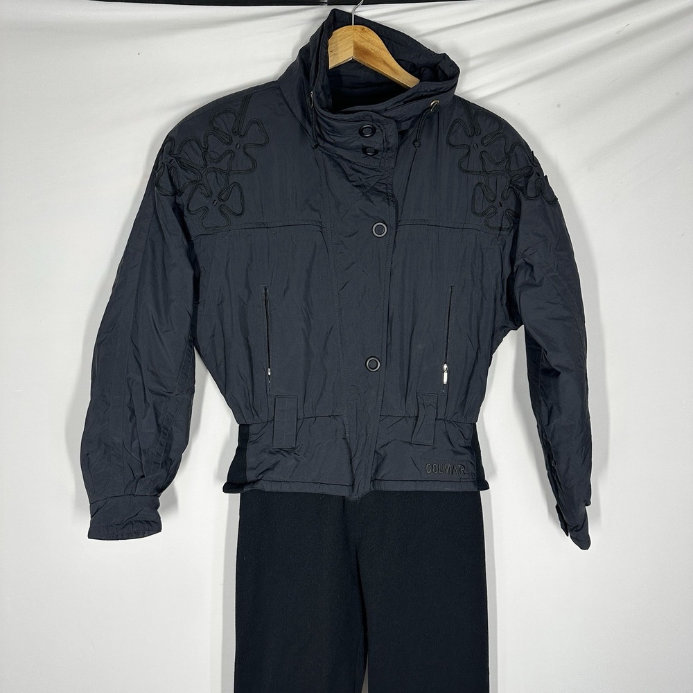 vintage Colmar women's ski jacket embroidered floral black size 6